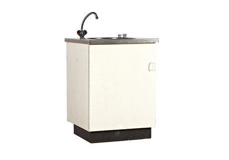 Kitchen unit w/ hot and cold water, incl. connection and drain, indoors